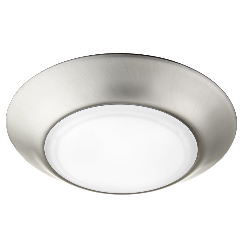 Plafonnier encastré simple en forme de bol à 1 lumière DEL de 6 po, Nickel satiné
