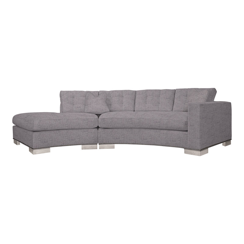 Canapé modulaire 2 pièces Michael Weiss, Chenille nomade ardoise Crypton®, Gris colombe