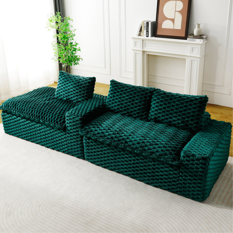 Fauteuil convertible en velours tortue: siège simple et méridienne, assise face à face, idéale pour la détente à la maison, configuration réglable, sièges confortables pour 3 personnes