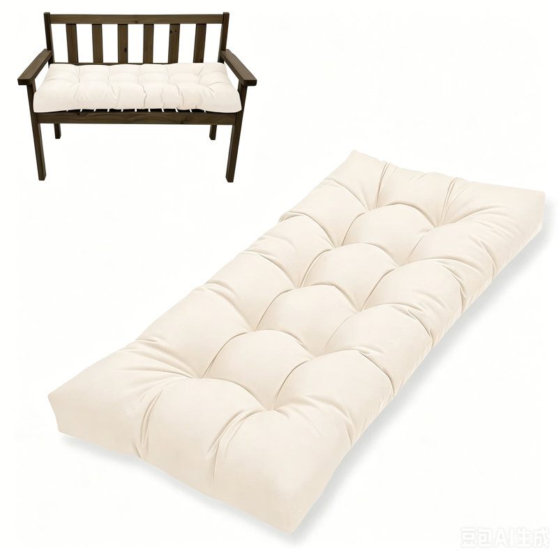 Outdoor Bench Seat Cushion，Features a non-slip sole，a hidden zipper，Patio Chair Cushions,36*14*4 in,beige, Beige