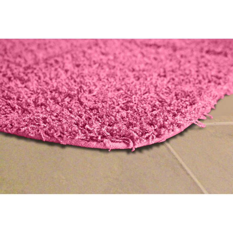 Frechette Nylon Bath Rug with Non-Slip Backing, Runner 22" x 60", Pink