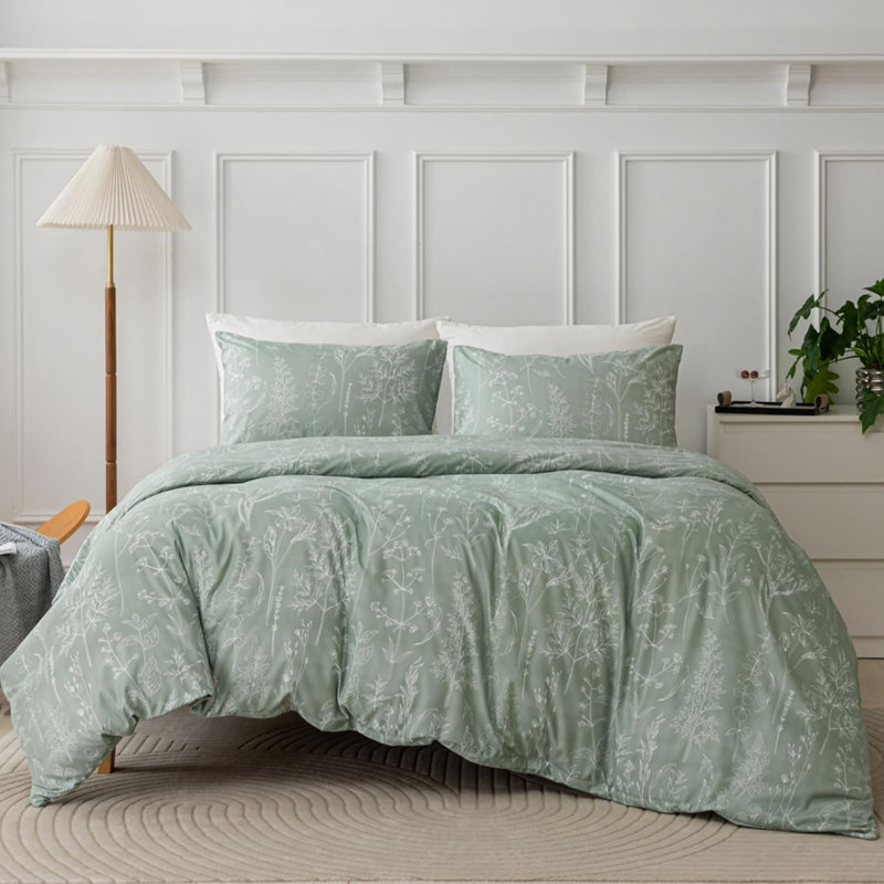 Microfiber Floral Print Comforter Set