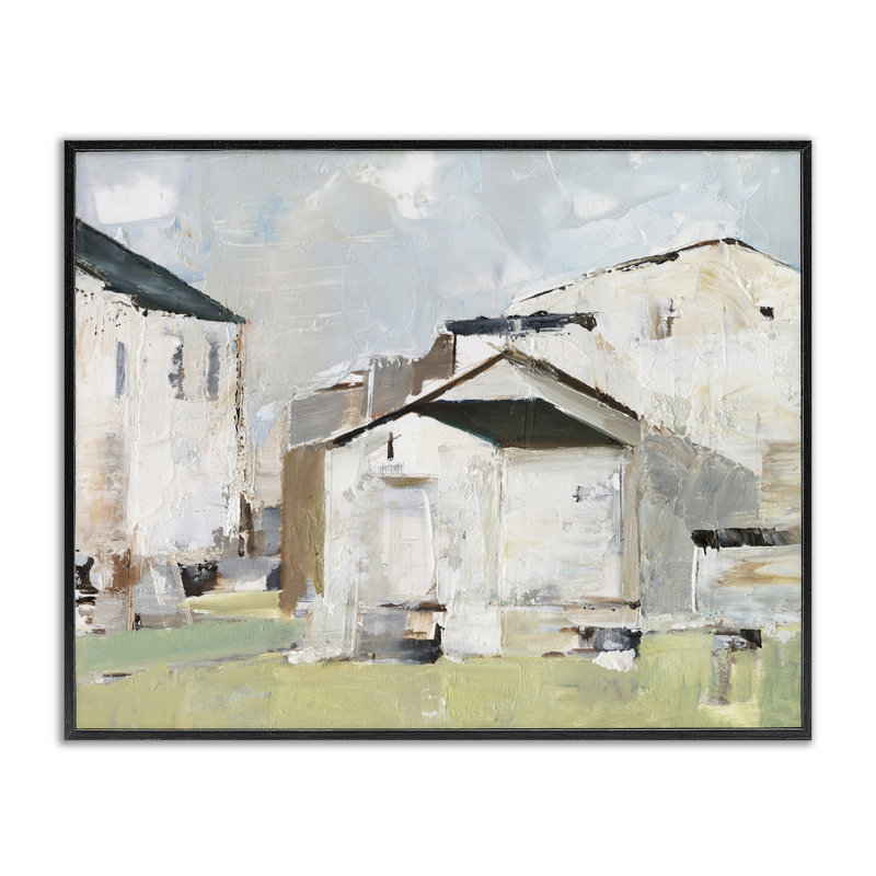 «Brushed Farm House», art de la giclée encadrée par Ethan Harper, Giclée encadrée noir minuit, H 16 po x l 20 po
