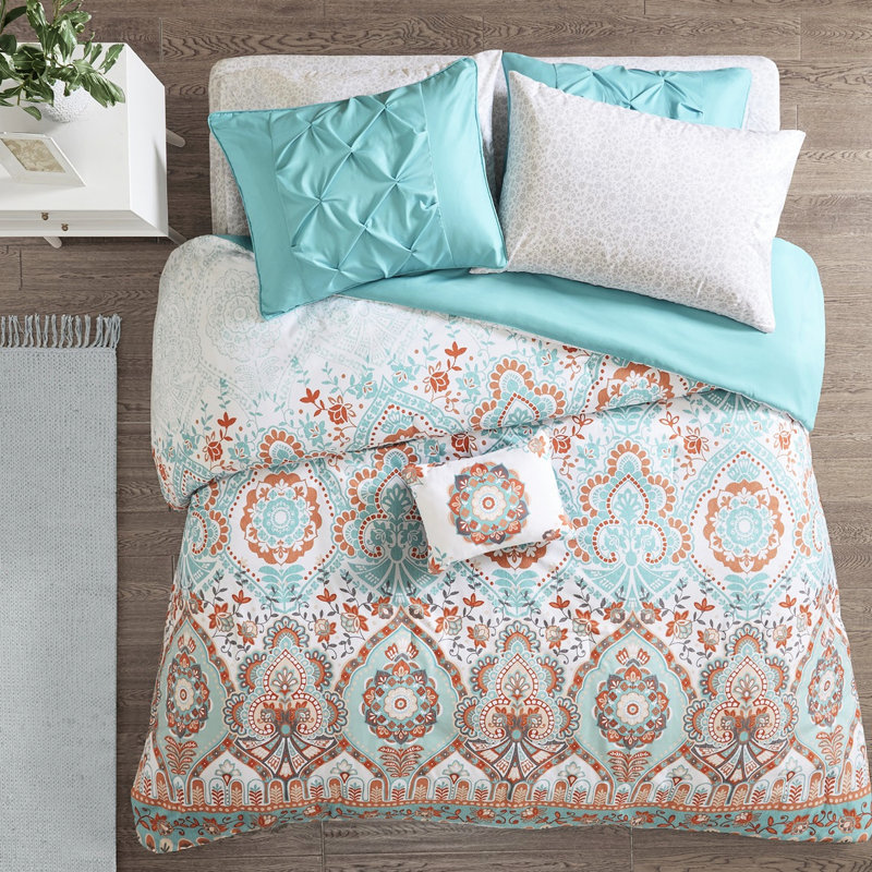 Bedding With Comforter And Sheet - Appealing Element Sheets Lively Pattern, Queen Comforter + 7 Additional Pieces