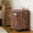 Round Hand-woven Water Hyacinth Rolling Laundry Hamper with Lid & Brake Casters, Metal Frame Large Capacity Wicker Storage Basket, Farmhouse Portable Clothes Organizer Bin for Bedroom Living Room Porch