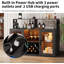 Bar Cabinet With Power Outlets, Led Lights And Glass Holder, Storage Buffet Cabinet-975860474