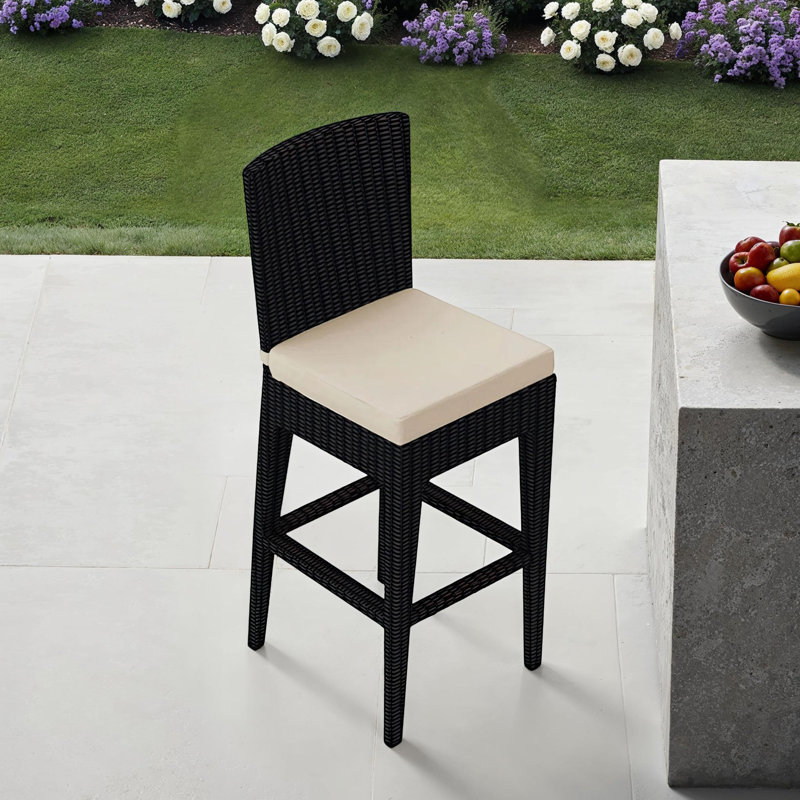 Tabouret de bar Kaneb, Toile Sunbrella® naturel, 28.75" H