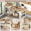 Îlot de cuisine 59,5 po avec table de salle à manger extensible, 2 tiroirs, prise de courant, rangement double-face-2025660876