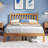 Soid Wood Platform Bed with Headboard-795243942-792425011