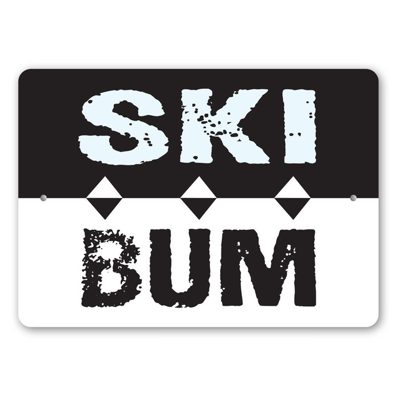 Panneau en aluminium Ski Bum, H 10 po x l 14 po x P 0,04 po