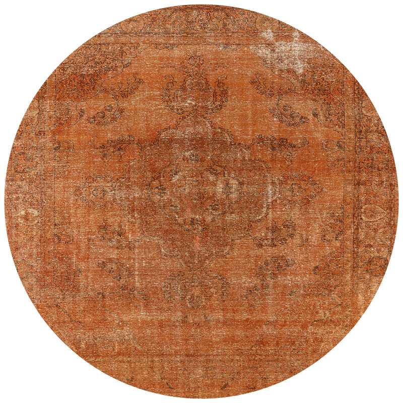 Tapis oriental orange Persei, Rond 8 pi