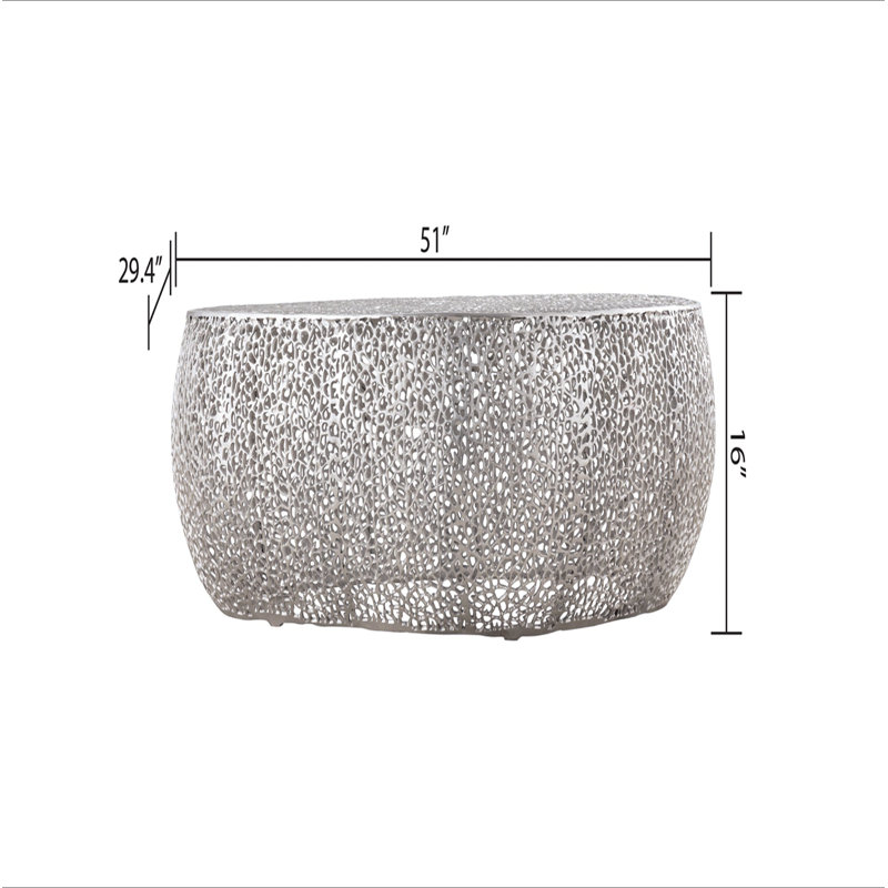 Table basse ovale, Silver