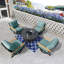 Ensemble de 5 sièges d'extérieur en osier pour patio avec coussins-1289057115-1338697567
