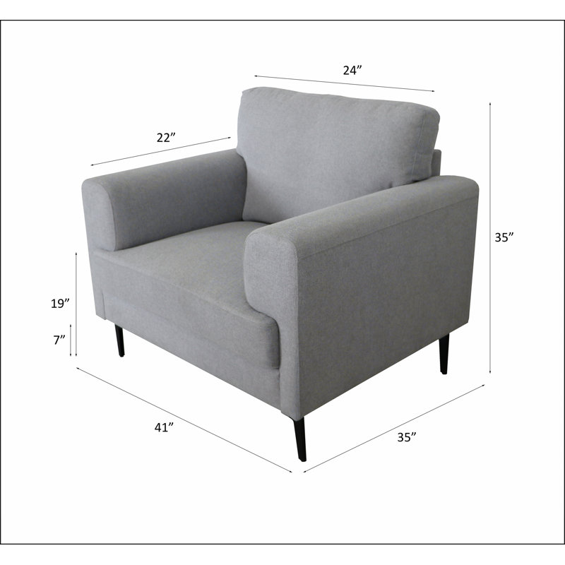 Chaise d'appoint gris clair avec pieds en métal