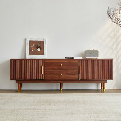 Mid-century Modern  Tv Cabinet Entertainment Center With Storge Drawers, Living Room Bedroom Media Cabnet Walnut66.9inch