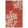 Coastal Seaside Wool Floral Area Rug in Orange
