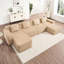 Canapé modulaire en forme de U à 4 places en velours côtelé avec confort en forme de nuage, coussins décoratifs, 2 repose-pieds amovibles et mousse à haute résistance Camel Comfort sans assemblage requis