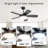 42 Inch Black Ceiling Fan With 22W LED Light And Remote Control MDF Blades Reversible DC Motor-213496385