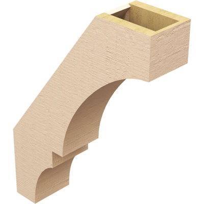 Timberthane Rough Cedar Faux Wood Balboa Knee Brace, 5"W x 18"D x 24"H, Primed Tan