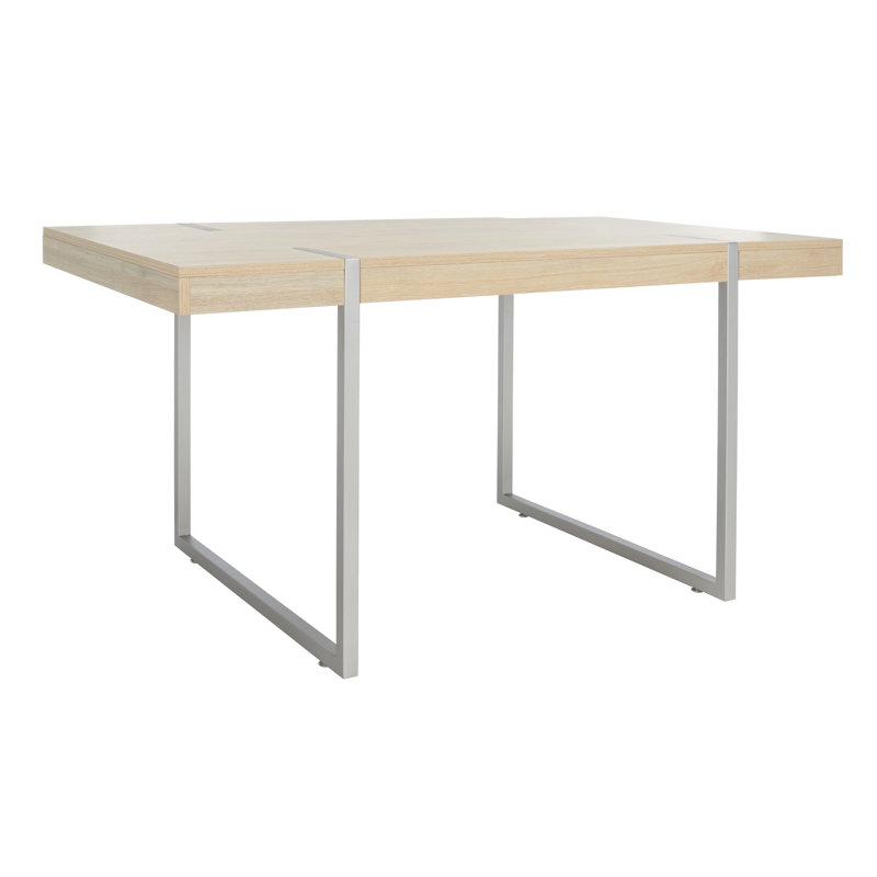 Theertha Metal Base Dining Table, Silver, Sand