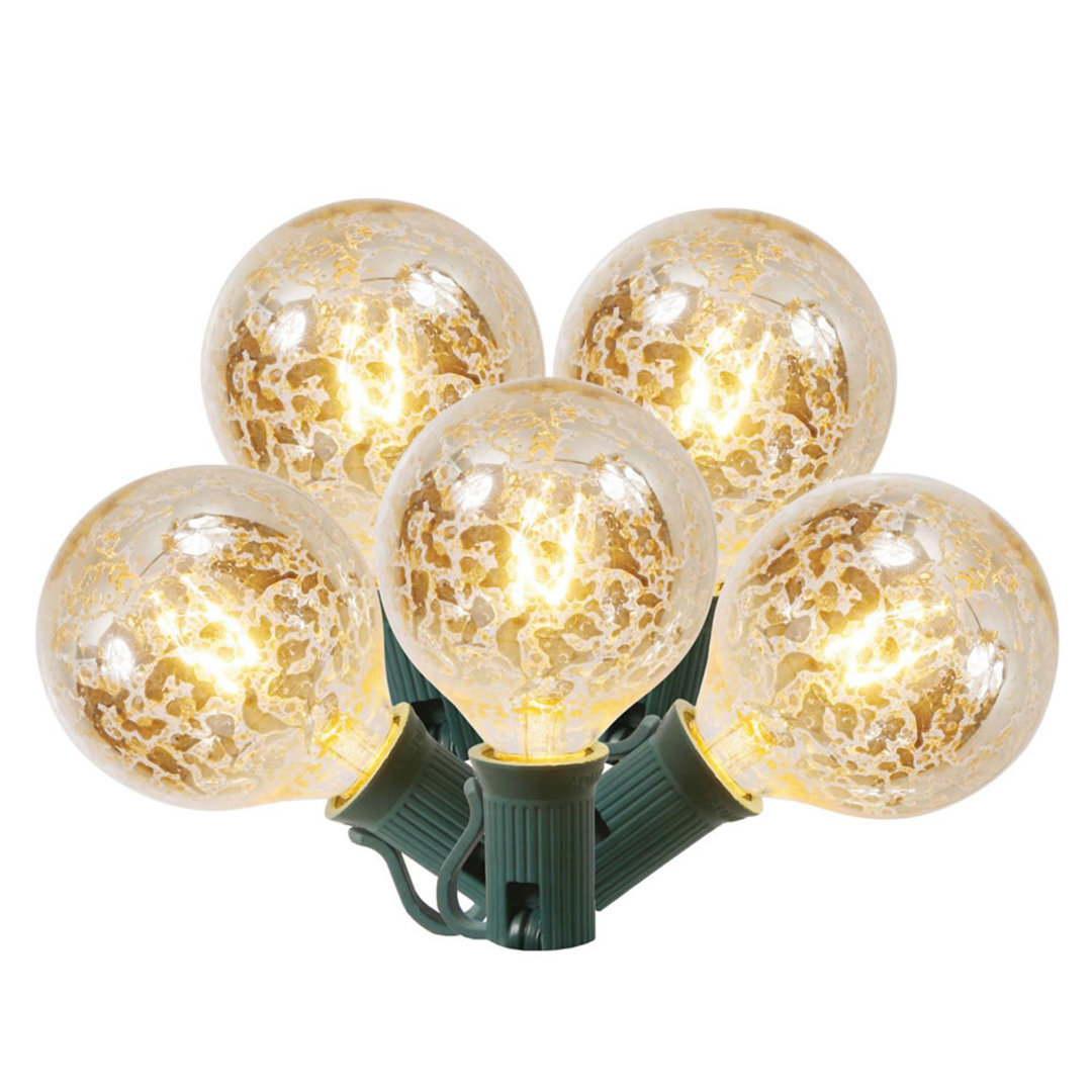 10-Count Clear Mercury Glass G50 Globe Christmas Light Set 9ft Green Wire (Set of 10) Northlight Seasonal