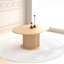 Table ronde en bois élégante pour 4 à 6 personnes, piètement texturé, en bois d'hévéa, table de salle à manger conviviale, table hexagonale extensible 6 places