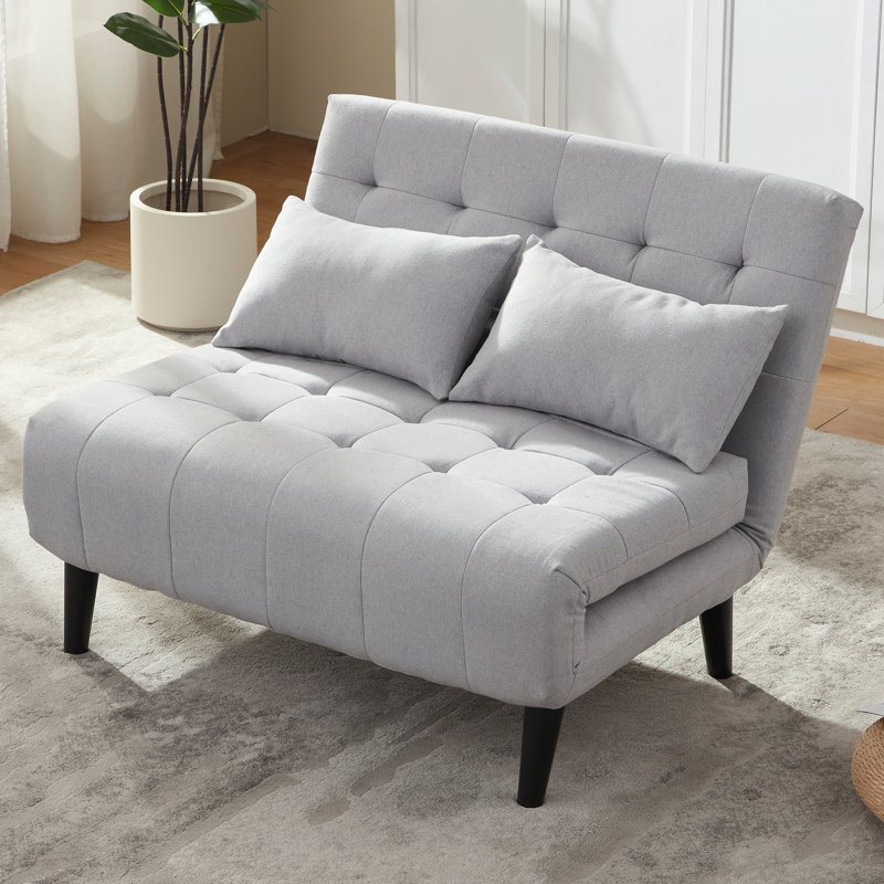Upholstered Linen Accent Chair, loveseat, Grey