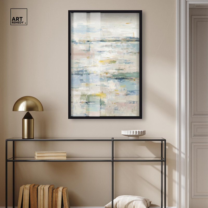 Décoration murale de salle de bain Tranquil Harbor II par Art Remedy, cadre noir, 24 x 36, H 37 po x l 25 po, Cadre noir