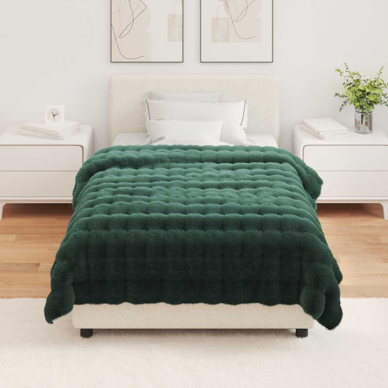 1-36 Throw Blanket, Dark Green, 130cm x 150cm
