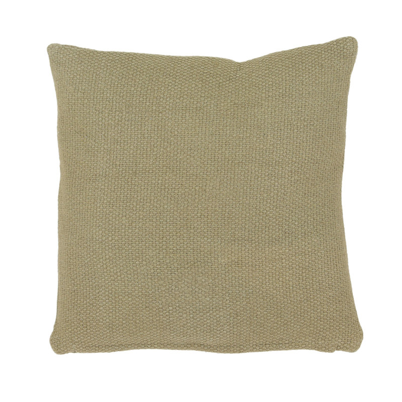 Bellamy 20" x 20" Linen  Blend Square Throw Pillow, Olive