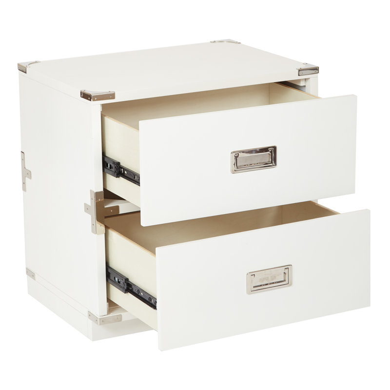 Commode d'appoint 2 tiroirs Harrison, Blanc