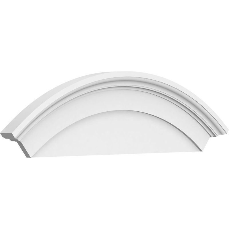Arched Architectural Grade PVC Pediment, 14" H  x 42" W  x  2-3/4" D