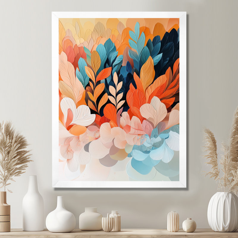 Katy - impressions sur toile abstraites, Impression d'un seul cadre photo, H 40 po x l 30 po, Blanc