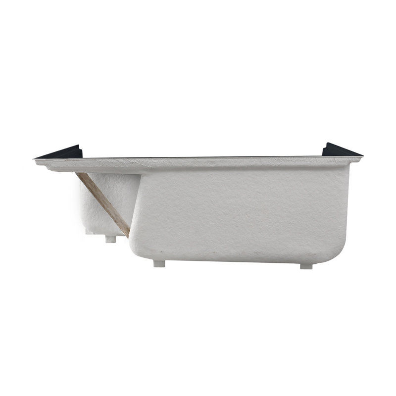 Aquatique 60" x 32" Shower Base in Matte Black, Left