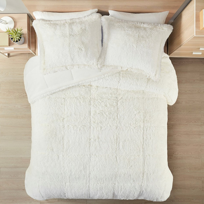 Shaggy Long Fur Comforter Mini - Full/Queen Soft Reverse