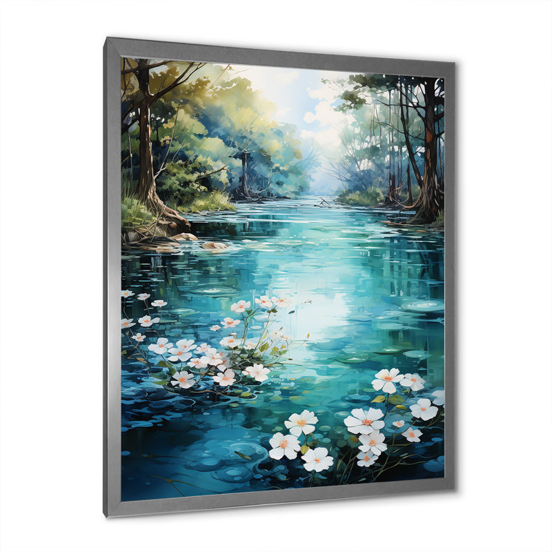 Romantiques sérénités florales II - impression, Cadre simple argenté, H 40 po x l 30 po x P 1,5 po
