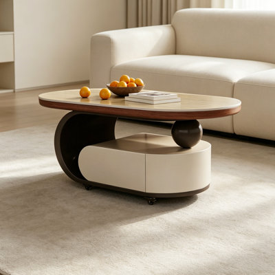 Table basse mobile en ardoise avec tiroir de rangement