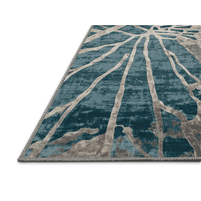 Tapis gris lavable à la machine, Rectangle 7 pi x 9 pi