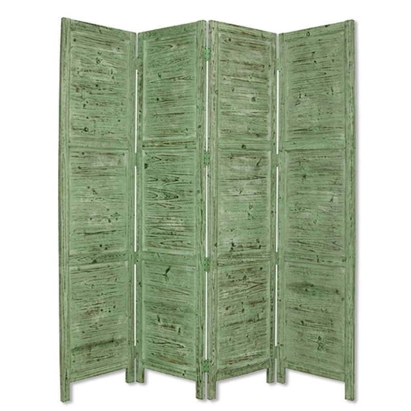 Cloison pliante en bois massif l 76 po x H 84 po, Vert