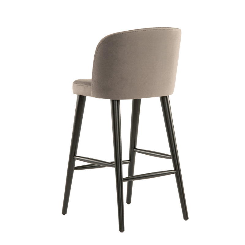 Upholstered Counter Stool with Solid Wood Frame
