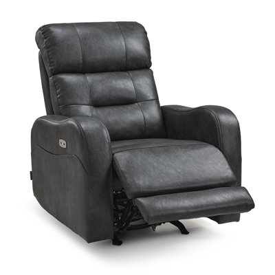 Triple Motor Rocker Power Recliner with Power Headrest & Extended Footrest, Infinite Position, Faux Leather