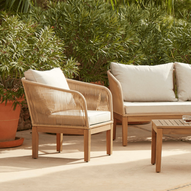Alzamora Rope Conversation Set - Natural, Natural No Umbrella