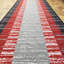 Tapis décoratif à rayures noir/rouge/gris zlatkus-28743791
