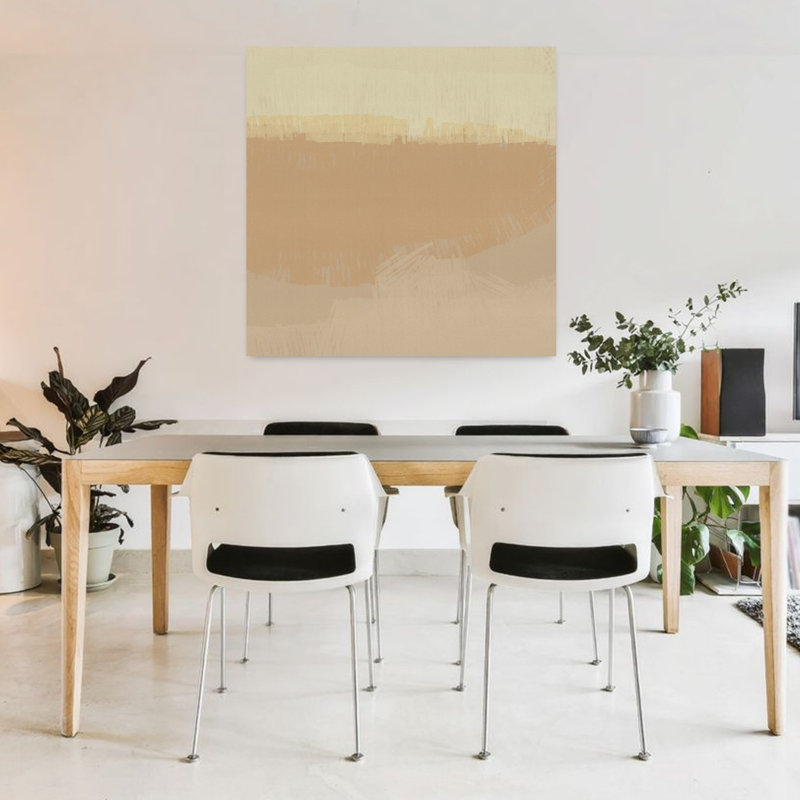 «Warm Tonal Layers», impression d'art mural paysage contemporain contemporain minimaliste, 36" H x 36" W