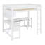 Lit mezzanine avec bureau et tablettes de rangement, éclairage DEL et station de charge pour les jeux-129168706
