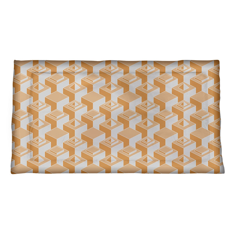 Patricia Geoffrey Polyester Geometric Sham Set, Queen, Microfiber, Orange/Black