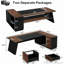Bureau de direction en L 78,7 po avec classeur et tiroirs-2143844105