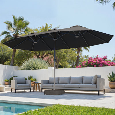Parasol de marché rectangulaire 8,5 pi x 14,5 pi avec base