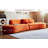132" Curved Sofa With Throw Pillows-51636719