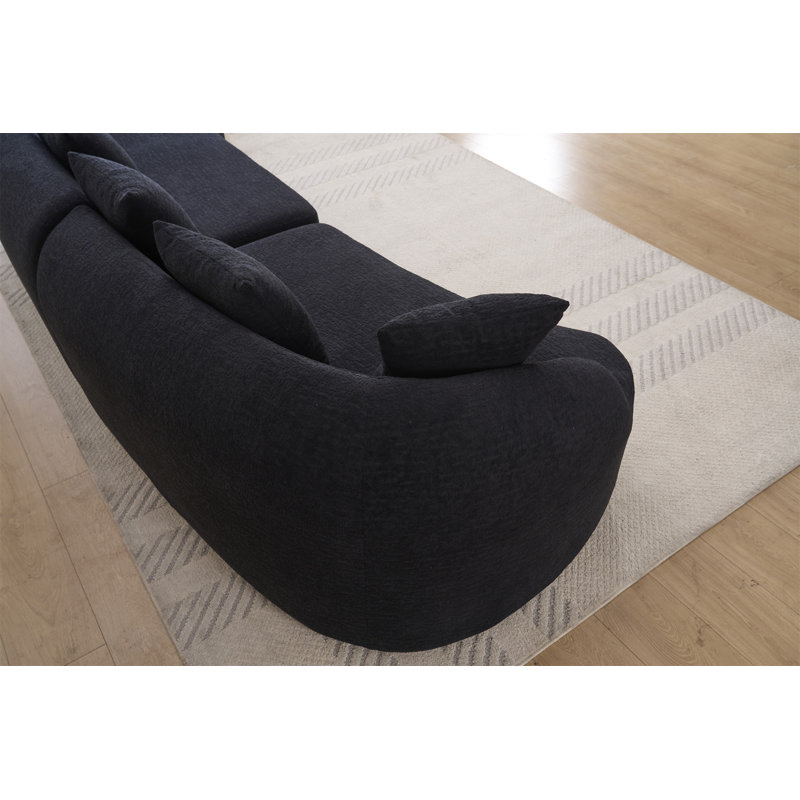 Canapé modulaire Compression Sponge, Chenille - Black